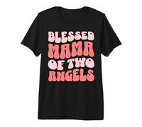 Christian Mothers Day Blessed Mama of Two Angels Camiseta Premium