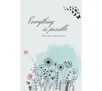 Christian Notebook 'Everything is Possible': Christian Notepad, A5, White, Lined Journal, Gift for Her, Devotional Notebook, Religious Gift, Blue Flovers, Bible Verse