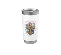 Christian Nurse Nursing Is My Ministry Floral Bible Verse Vaso térmico de acero inoxidable de doble pared