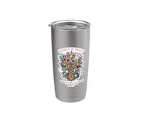 Christian Nurse Nursing Is My Ministry Floral Bible Verse Vaso térmico de acero inoxidable de doble pared