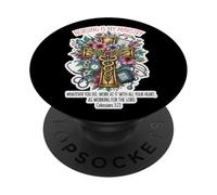 Christian Nurse Nursing Is My Ministry - Versículo bíblico Floral PopSockets PopGrip Adhesivo