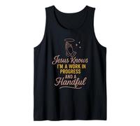 Christian Petty Oró Fe Humor SASS God Knows Me Camiseta sin Mangas