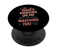 Christian Petty Oró Fe Humor Sass God Knows Me PopSockets PopGrip Adhesivo