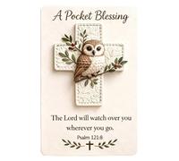 Christian Pocket Cross Gift Set, 10 x 14 cm Portable Faith Encouragement Token, Handheld Prayer Cross with Bible Verse Card, Wooden Spiritual Keepsake for Daily Comfort, Inspirational Travel Companion
