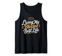 Christian Positive Inspiration Living My Blessed Best Life Camiseta sin Mangas