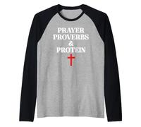 Christian Prayer Proverbs Protein Shakes Jesus Weights Faith Camiseta Manga Raglan