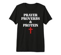 Christian Prayer Proverbs Protein Shakes Jesus Weights Faith Camiseta Premium