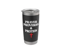 Christian Prayer Proverbs Protein Shakes Jesus Weights Faith Vaso térmico de acero inoxidable de doble pared
