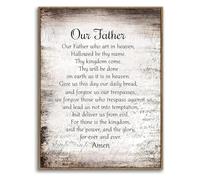 Christian Prayer Wall Art Our Father Prayer The Lords Prayer Inspirational Quotes Bible Verse Scripture Print Canvas Painting for Church Decor(Framed,16x24inch(40x60cm))