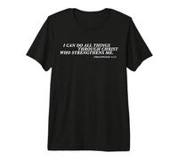 Christian Puedo Hacer Todas Las Cosas a través de Cristo Texto tipográfico Camiseta Premium
