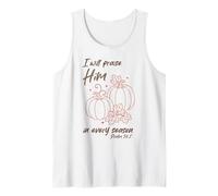 Christian Pumpkin Praise Him in Every Season Salmo 34:1 tee Camiseta sin Mangas