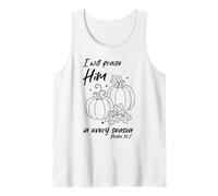 Christian Pumpkin Praise Him in Every Season Salmo 34:1 tee Camiseta sin Mangas