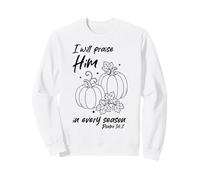 Christian Pumpkin Praise Him in Every Season Salmo 34:1 tee Sudadera