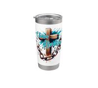 Christian Quote Religious Believe Blessed Faith Bible Verse Vaso térmico de acero inoxidable de doble pared