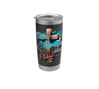 Christian Quote Religious Believe Blessed Faith Bible Verse Vaso térmico de acero inoxidable de doble pared