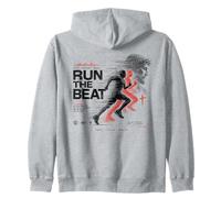 Christian Runner Faith Music 1 Cor 9:24 Run The Beat Sudadera con Capucha