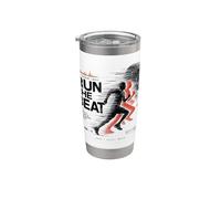 Christian Runner Faith Music 1 Cor 9:24 Run The Beat Vaso térmico de acero inoxidable de doble pared