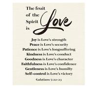 Christian Scripture Wall Art: The Fruit of the Spirit from Galatians 5, Canvas Print for Prayer Room & Home Office(Unframed,08x12inch(20x30cm))