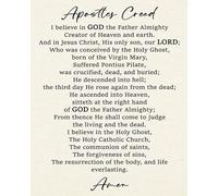 Christian Statement of Faith Canvas - The Apostles' Creed in Elegant Calligraphy, Inspirational Home Decor for Living Room or Prayer Room(Framed,08x12inch(20x30cm))