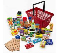 Christian Tanner - Comida Miniatura Set de Supermercado con Cesta de Compra de 42 Piezas Comida Juguete Mini Miniaturas Comida de Juguete Colores Realistas Educación Juegos para Niños