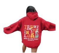 Christian Trust In The Lord - Sudadera con capucha para mujer, diseño de Jesús, estilo casual, con capucha, con texto en inglés "Faith 2025", parte superior gráfica de letras esenciales de Dios