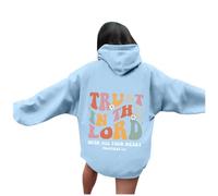 Christian Trust In The Lord - Sudadera con capucha para mujer, diseño de Jesús, estilo casual, con capucha, con texto en inglés "Faith 2025", parte superior gráfica de letras esenciales de Dios