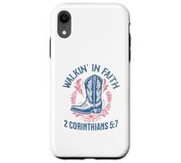 Christian Walk in Faith Cowgirl Boots 2 Corintios 5:7 Carcasa para iPhone XR
