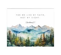 Christian Wall Art Corinthians 5 7 Bible Verse Poster Jesus Christ Quote Religious Decor for Living Room Bedroom Mountain Print(Unframed,12x18inch(30x45cm))