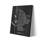 Christian Wall-Art Decor Love Is Patient Love Is Kind 1 Corinthians 13 4 8 Bible Verse Canvas Print For Bedroom Living Room Home Gift(Unframed,16x24inch(40x60cm))