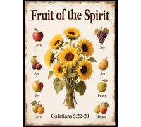 Christian Wall-Art - Fruit of the & Sunflower Bible Verse | Rustic Inspirational for Home, Church, Office - Encouraging Gift for Faith, Hope, Love(Framed,12x18inch(30x45cm))