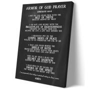 Christian Wall Art: The Armor of God - Inspirational Bible Verse Poster for Prayer, Home Study Room Decor(Framed,08x12inch(20x30cm))