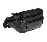 Christian Wippermann Riñonera de Piel para Hombre y Mujer, Color Negro y marrón Negro Negro 24 x 12 x 6-8 cm