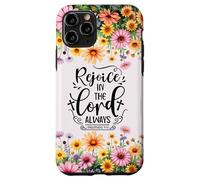 Christian Women Bible Psalm Faith Rejoice In the Lord 4:4 Carcasa para iPhone 11 Pro