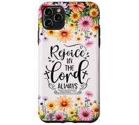 Christian Women Bible Psalm Faith Rejoice In the Lord 4:4 Carcasa para iPhone 11 Pro Max