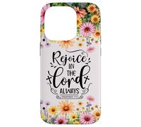 Christian Women Bible Psalm Faith Rejoice In the Lord 4:4 Carcasa para iPhone 14 Pro