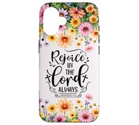 Christian Women Bible Psalm Faith Rejoice In the Lord 4:4 Carcasa para iPhone 16