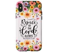 Christian Women Bible Psalm Faith Rejoice In the Lord 4:4 Carcasa para iPhone X/XS
