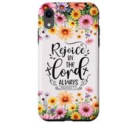 Christian Women Bible Psalm Faith Rejoice In the Lord 4:4 Carcasa para iPhone XR