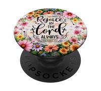 Christian Women Bible Psalm Faith Rejoice In the Lord 4:4 PopSockets PopGrip Adhesivo