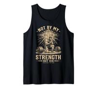 Christian Workout Not by My Strength But His Men's Gym Camiseta sin Mangas
