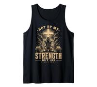 Christian Workout Not by My Strength But His Men's Gym Camiseta sin Mangas