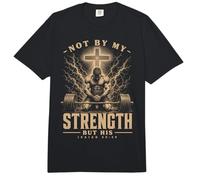 Christian Workout Not by My Strength But His Men's Gym Comfort Colors Adult Heavyweight T-Shirt