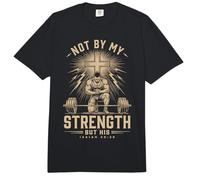 Christian Workout Not by My Strength But His Men's Gym Comfort Colors Adult Heavyweight T-Shirt