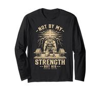 Christian Workout Not by My Strength But His Men's Gym Manga Larga