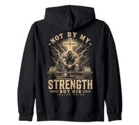 Christian Workout Not by My Strength But His Men's Gym Sudadera con Capucha