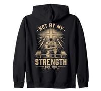 Christian Workout Not by My Strength But His Men's Gym Sudadera con Capucha
