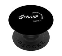 Christian Worship Women Men Kids Jesus The Way Truth Life PopSockets PopGrip Adhesivo