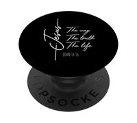 Christian Worship Women Men Kids Jesus The Way Truth Life PopSockets PopGrip Adhesivo