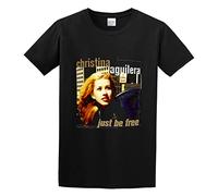 Christina Aguilera Just Be Free Rock Atmosphere Printing College Style Animal T-Shirt Black M