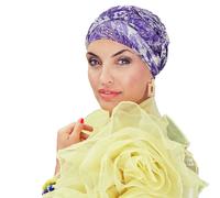 Christine Headwear Amber Boho Spirit Turban Set Purple Romance 3040-0919 Set de Turbante + Cinta - Pañuelo Gorro Oncológico de Diseño para la Cabeza